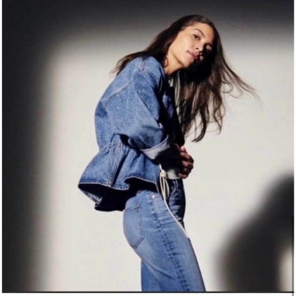 Madewell Claremont Drawstring Denim Jacker in Sz Large NWOT - Picture 11 of 11